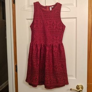 Francesca's Alya small a-line skater dress red